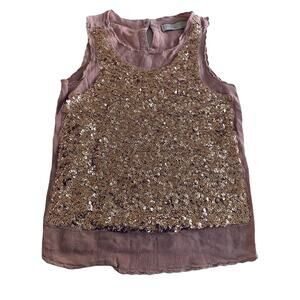 Stella McCartney Kids Girls Mauve Sleeveless Sequins Blouse Top Sz 5